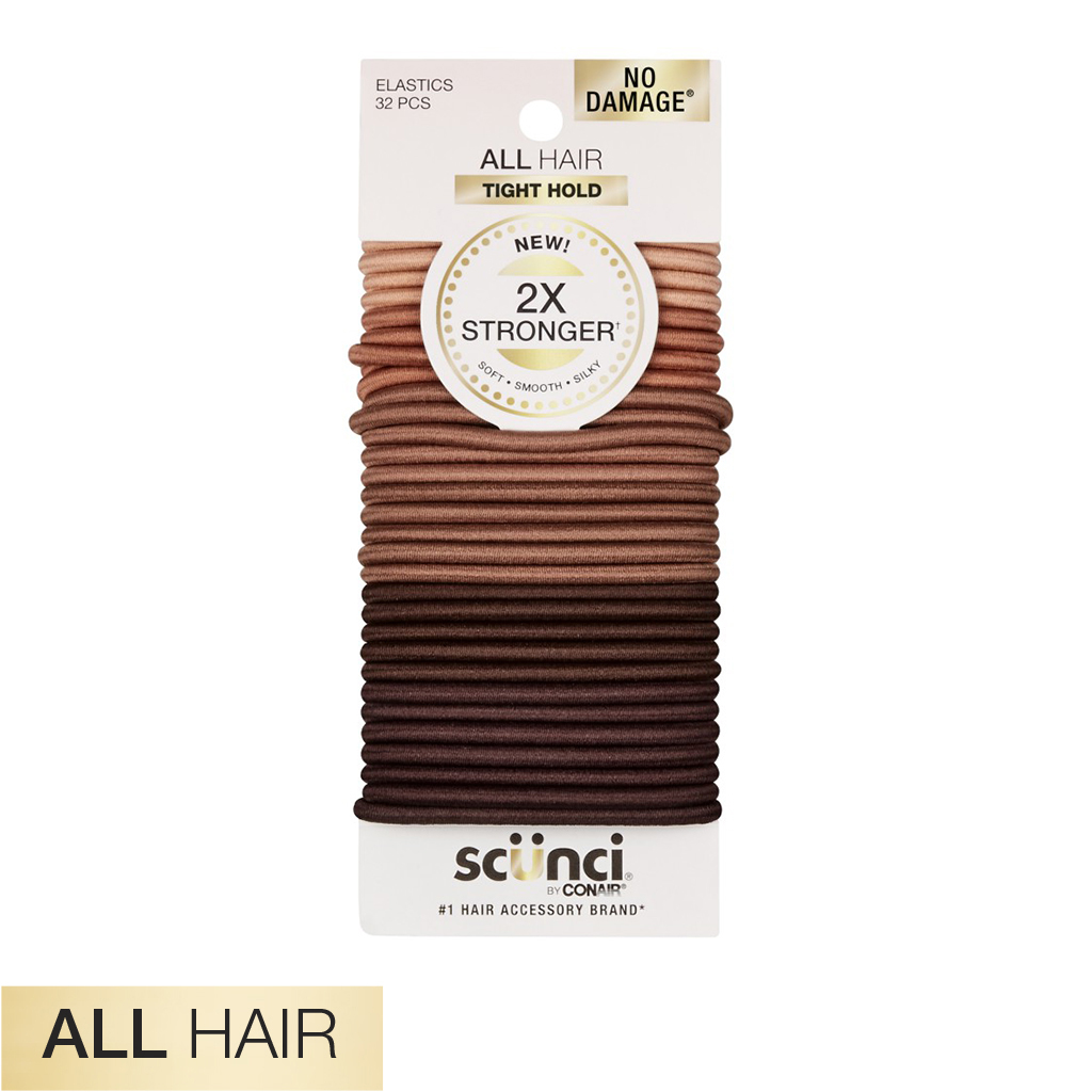All Hair Brown 2X Stronger Hair Ties 32pk - No Damage®
